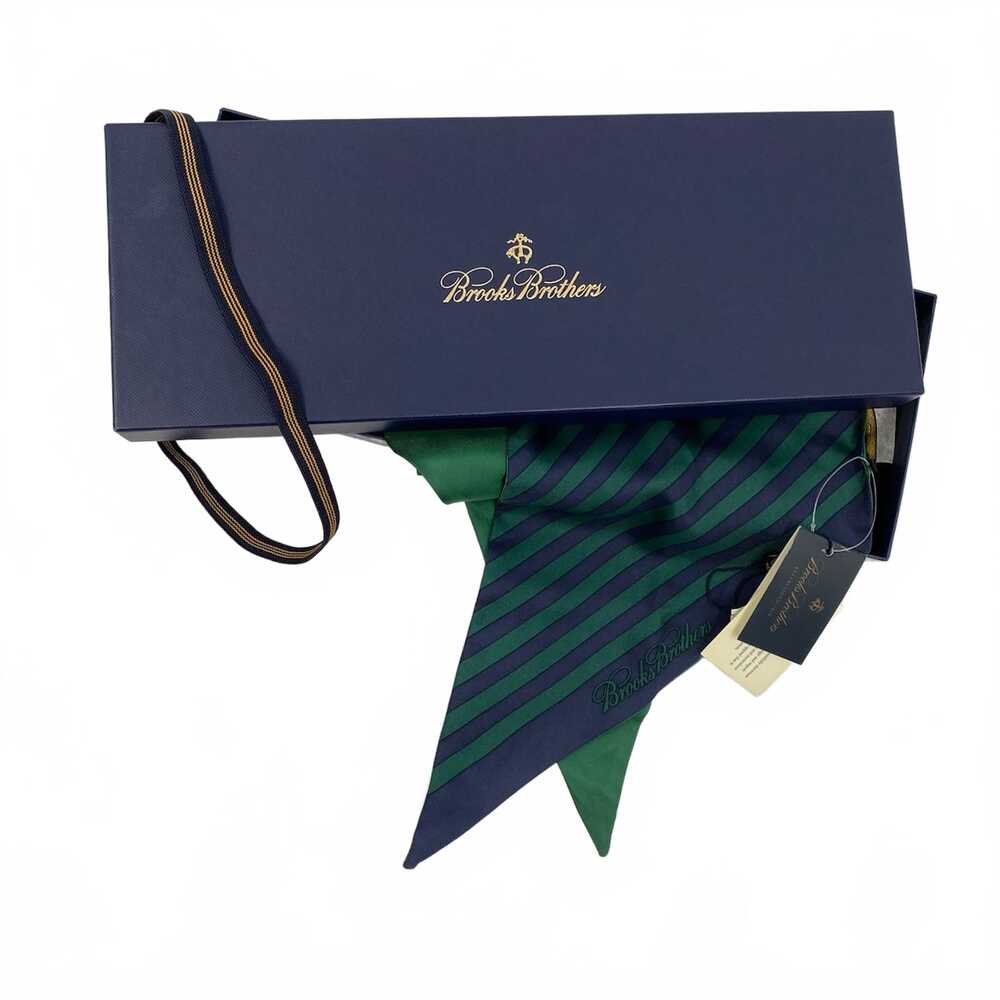 Brooks Brothers Green Blue Striped Scarf